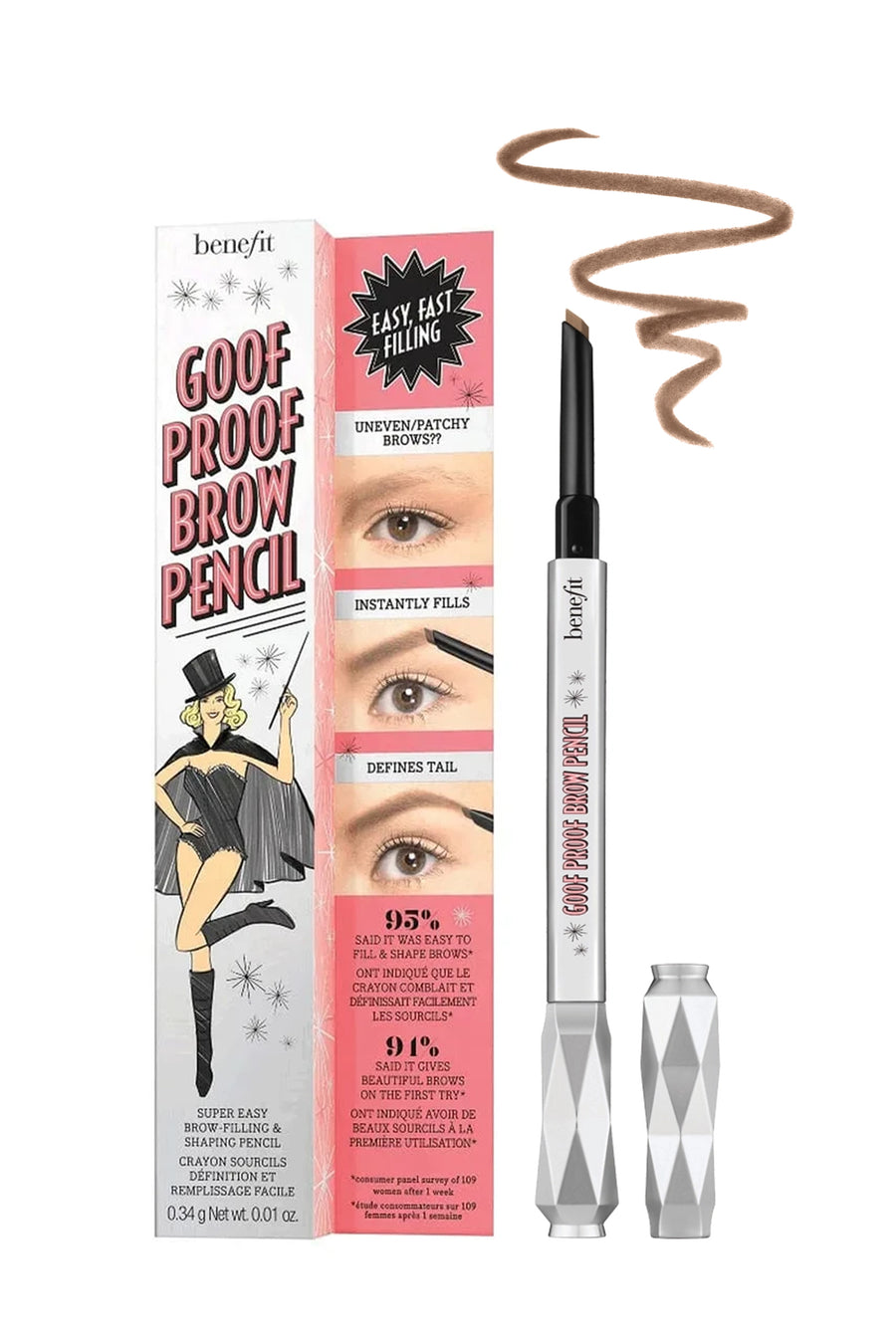 BENEFIT Goof Proof Eyebrow Pencil 3.75 Warm Medium Brown .34g - Life Pharmacy St Lukes