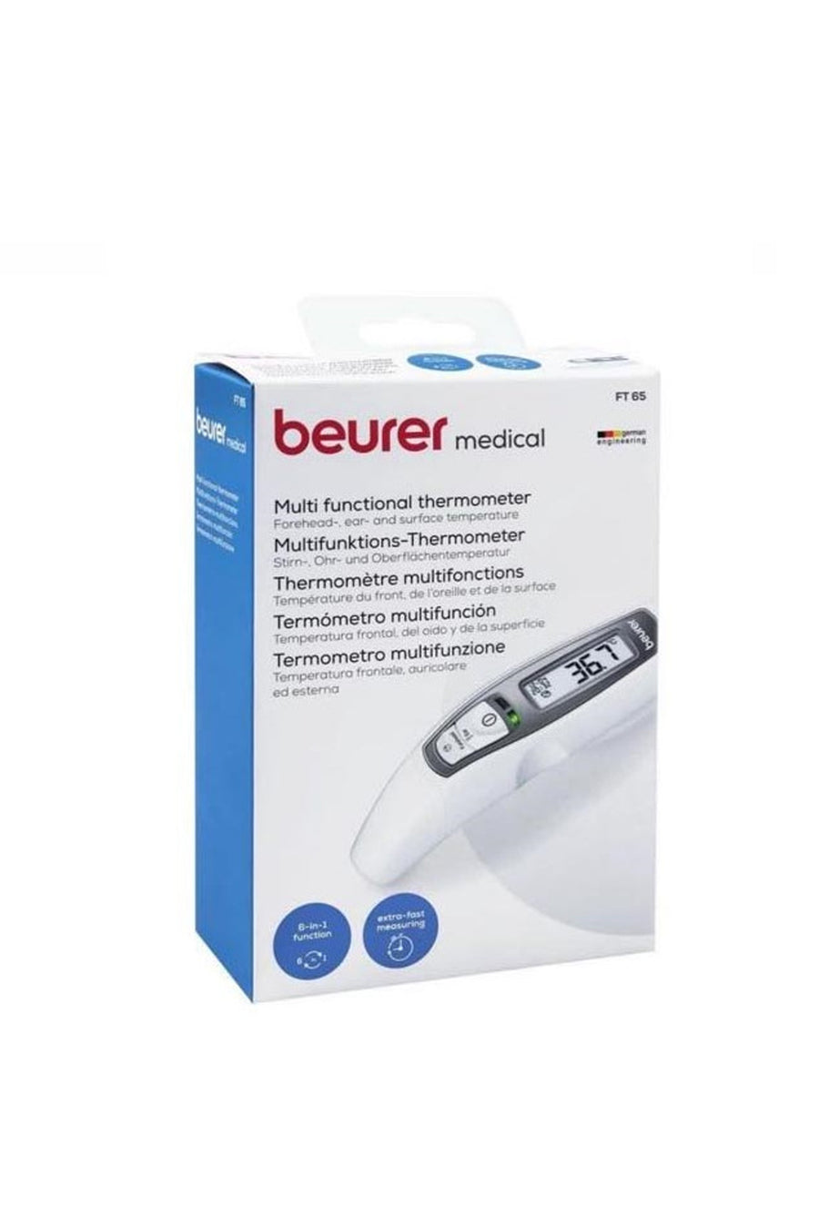BEURER Forehead and Ear Multifunctional Thermometer 6N1 FT65 - Life Pharmacy St Lukes