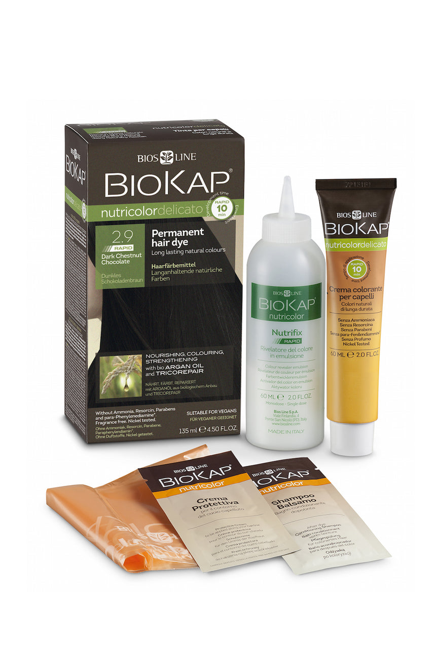 BioKap Nutricolor Delicato RAPID Hair Dye 2.9 Dark Chestnut Chocolate - Life Pharmacy St Lukes