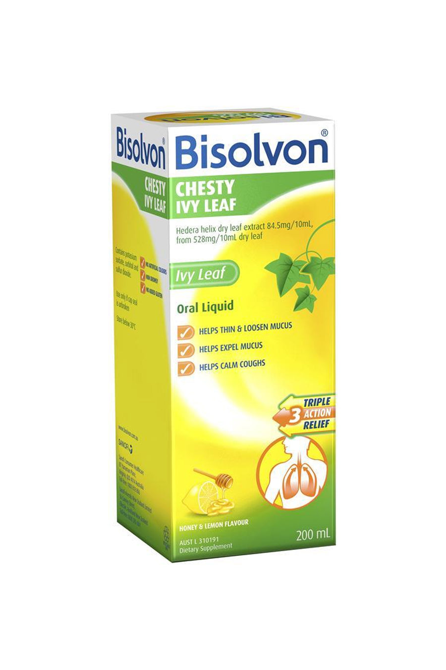 BISOLVON Chesty  Chesty Ivy Leaf Lemon & Honey 200ml - Life Pharmacy St Lukes