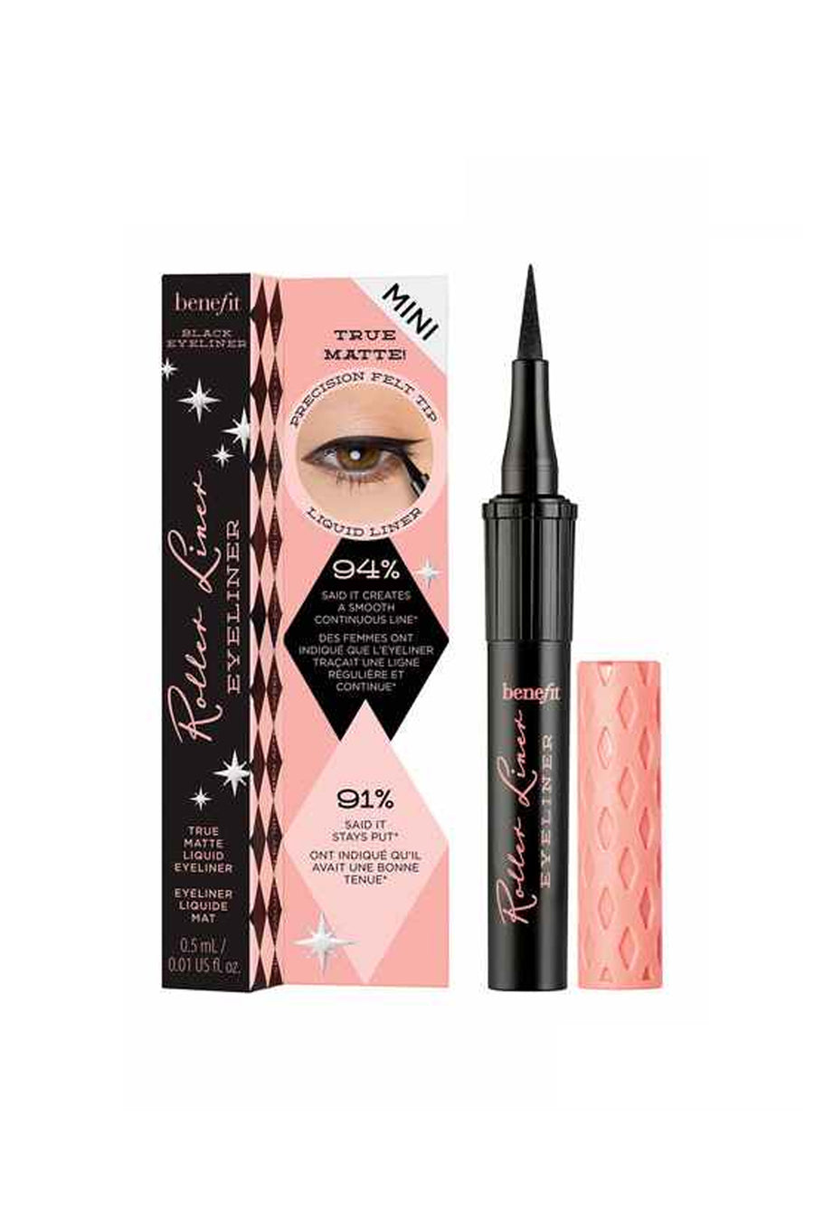 BENEFIT  Roller Liquid Eyeliner Black Mini .5ml - Life Pharmacy St Lukes