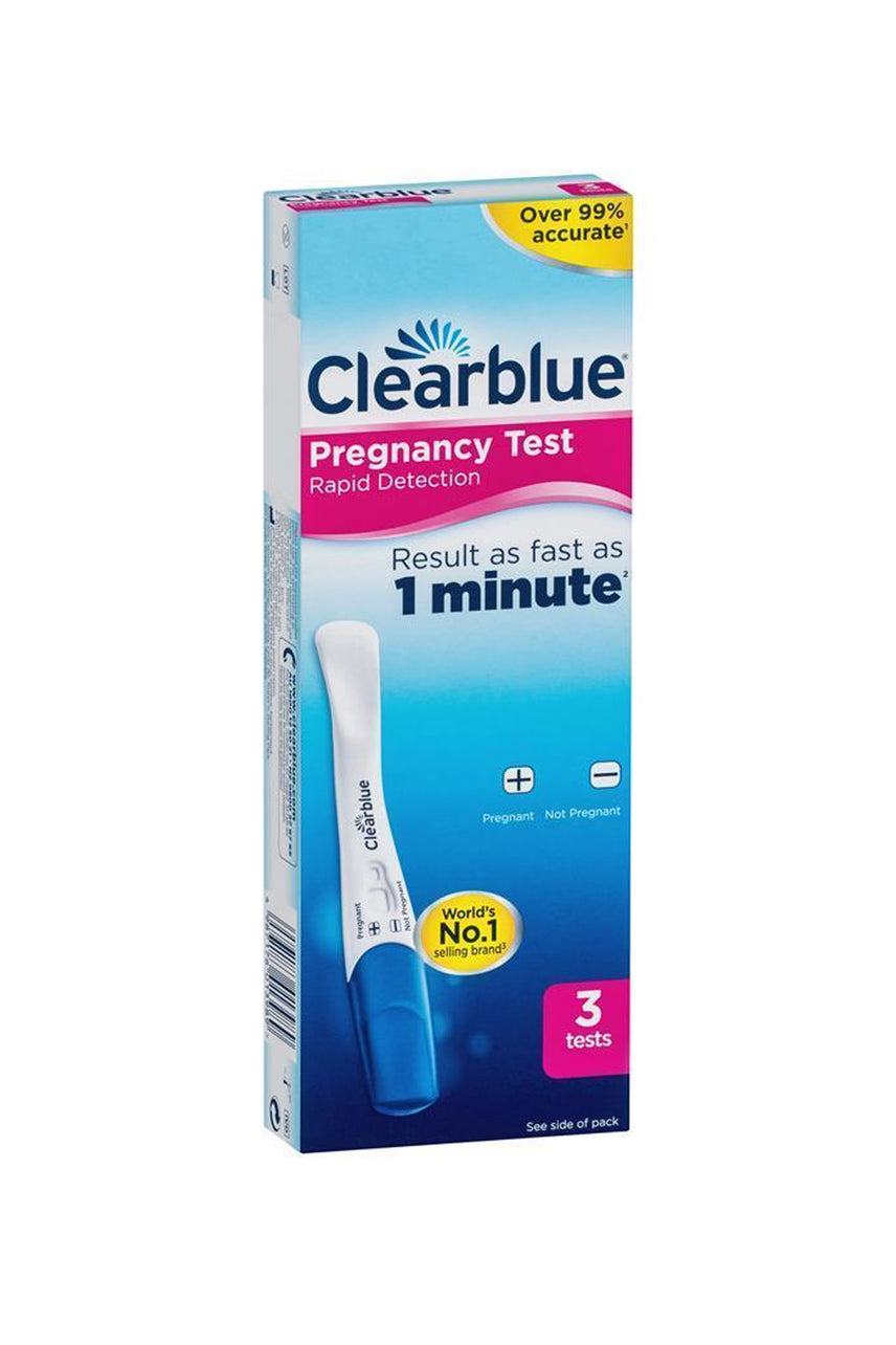CLEARBLUE 1 Minute Rapid Detection Pregnancy Test x3 - Life Pharmacy St Lukes