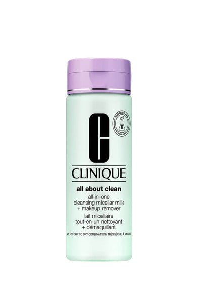 CLINIQUE All About Clean All-In-One Cleansing Micellar Milk + Makeup Remover For Dry Skin 200ml - Life Pharmacy St Lukes
