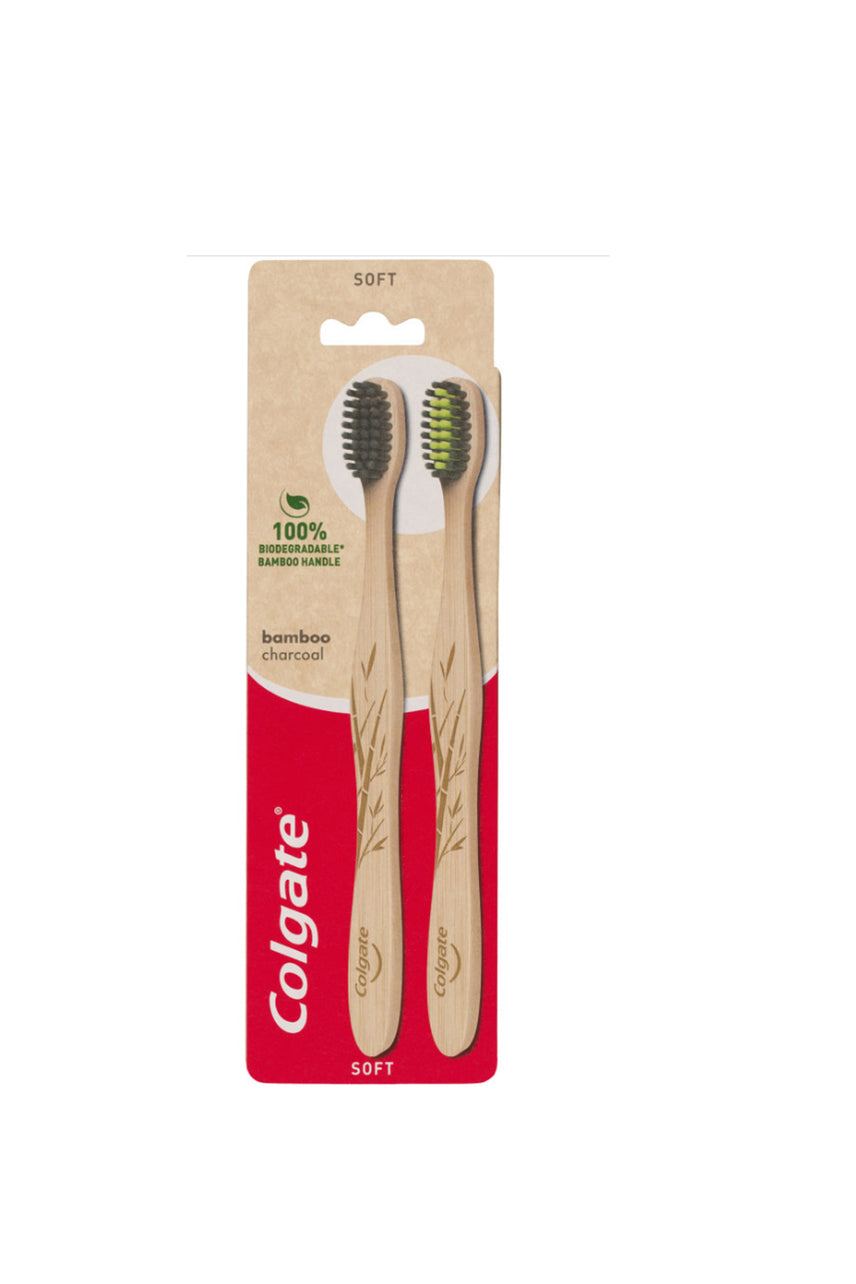 COLGATE Tooth Brush Bamboo Charcoal Soft 2 Pack - Life Pharmacy St Lukes