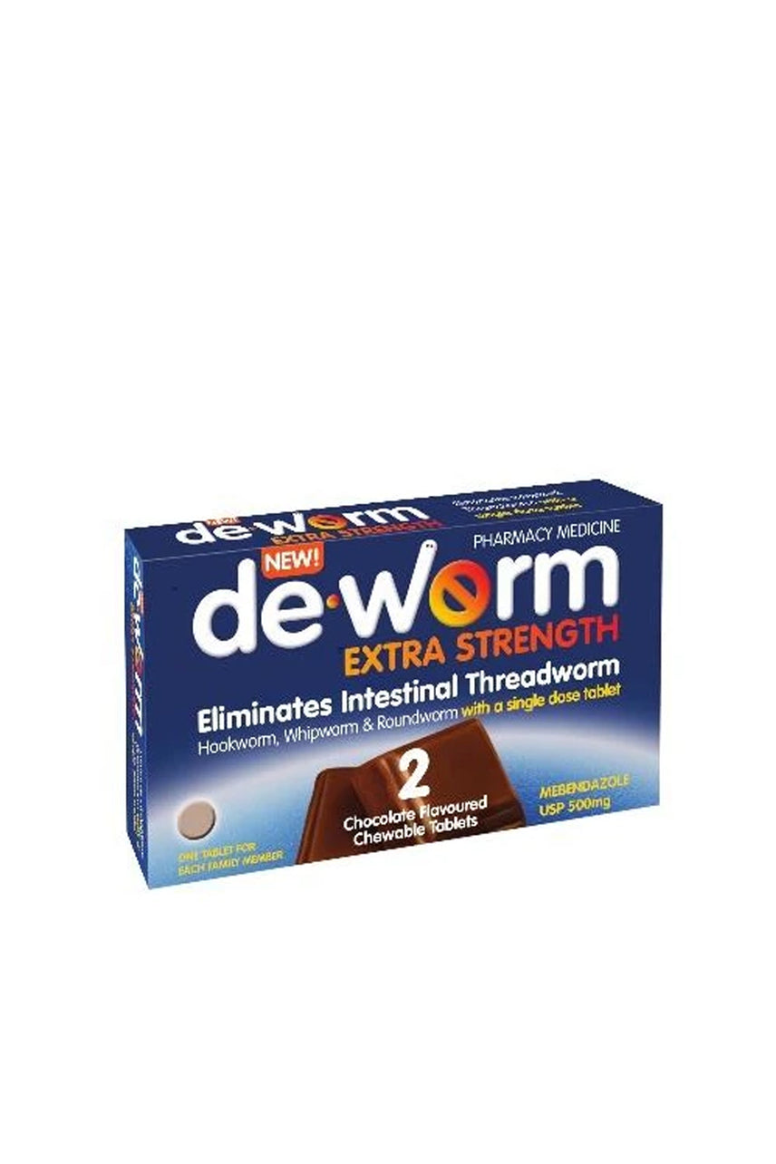 DE-WORM 500mg 2 Chewable Chocolate Tablets - Life Pharmacy St Lukes