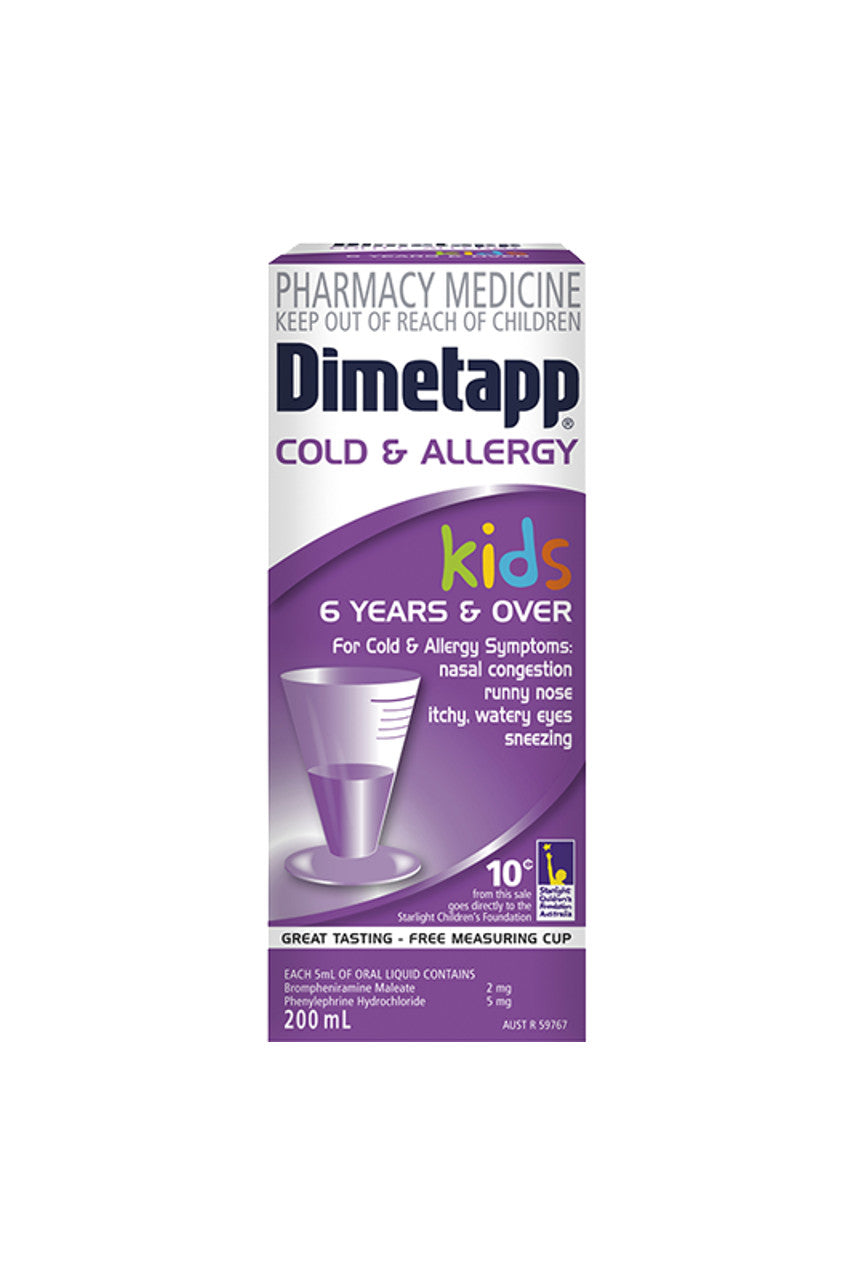 DIMETAPP Cold & Allergy Elixir Colour Free 200ml1 - Life Pharmacy St Lukes