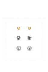 EarSense FC705 Large Gold Ball, Cubic Zirconia and Pearl Trio - Life Pharmacy St Lukes