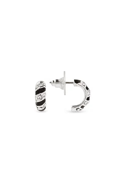Earsense CH223 Crystal and Black Half Hoop Stud - Life Pharmacy St Lukes