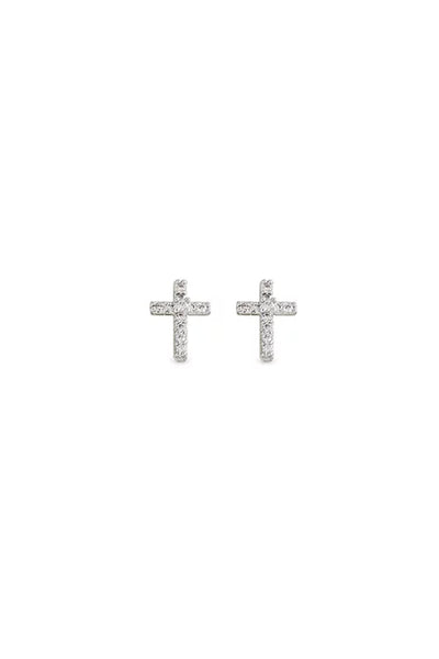 Earsense CH236 Silver Crystal Cross Stud - Life Pharmacy St Lukes