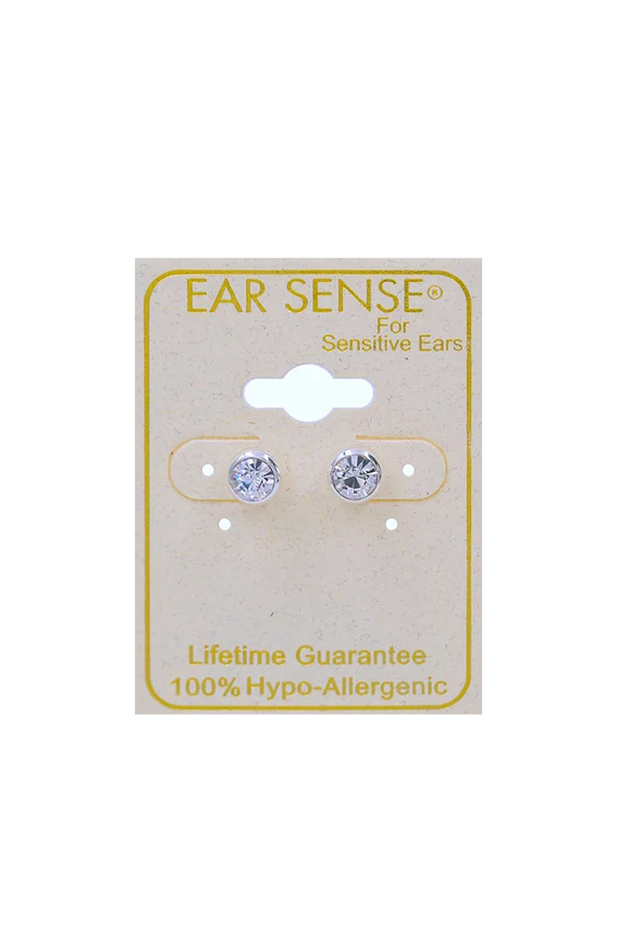 EarSense CH242 Round Crystal with Silver Surround Stud Earrings - Life Pharmacy St Lukes