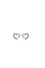EarSense CH244 Silver Crystal Heart Outline Stud Earrings - Life Pharmacy St Lukes