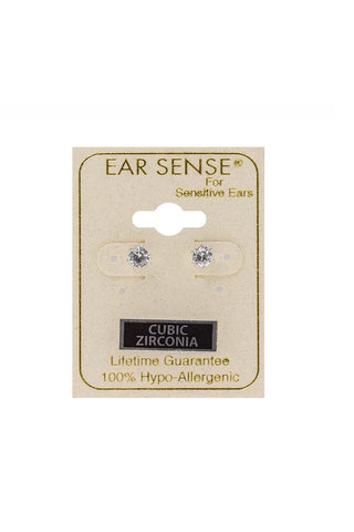 EarSense CZ-14S 4mm Silver Cubic Zirconia Stud Earrings - Life Pharmacy St Lukes