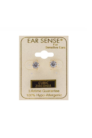 EarSense CZ-15 5mm Gold Cubic Zirconia Stud Earrings - Life Pharmacy St Lukes