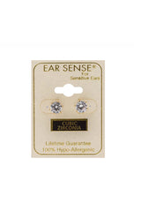 EarSense CZ-16 6mm Gold Cubic Zirconia Stud Earrings - Life Pharmacy St Lukes