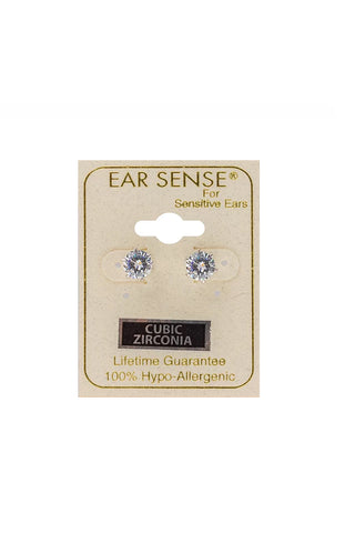 EarSense CZ-16S 6mm Silver Cubic Zirconia Stud Earrings - Life Pharmacy St Lukes