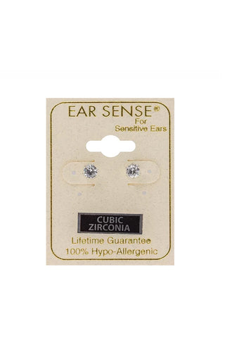 EarSense CZ-14 4mm Gold Cubic Zirconia Stud Earrings - Life Pharmacy St Lukes