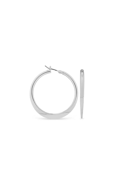 EarSense F361 35mm Silver Flat Edged Click Hoops - Life Pharmacy St Lukes