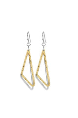 Earsense F388 Gold & Silver Triangle Drop French Hook Earrings - Life Pharmacy St Lukes