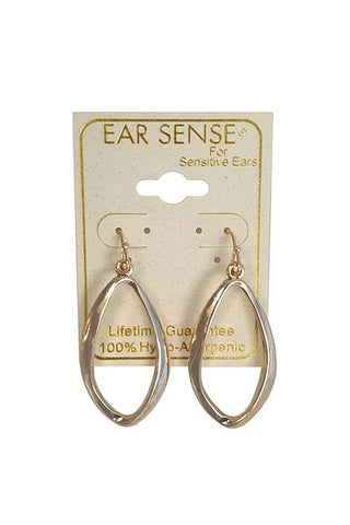EarSense F393 Gold Open Silhouette Drops on a French Hook - Life Pharmacy St Lukes