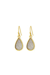 EarSense F395 Gold Glitter Teardrop French Hook Earrings - Life Pharmacy St Lukes