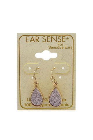 EarSense F395 Gold Glitter Teardrop French Hook Earrings - Life Pharmacy St Lukes