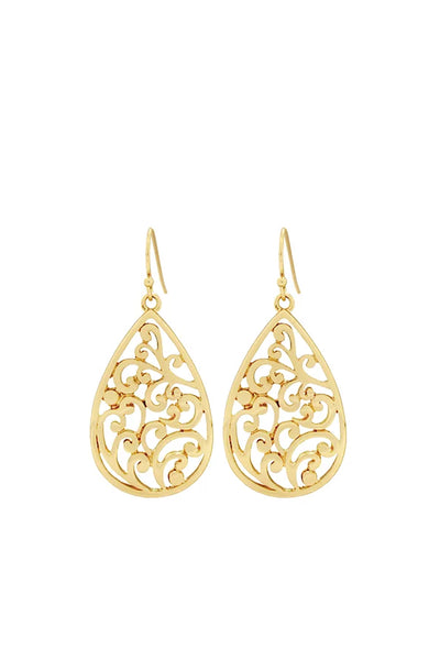 EarSense F399 Gold Filigree Teardrop French Hook Earrings - Life Pharmacy St Lukes