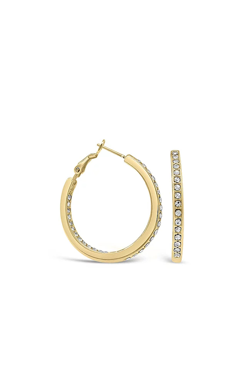 EarSense F405 32mm Gold Hoop with Inset Crystals - Life Pharmacy St Lukes