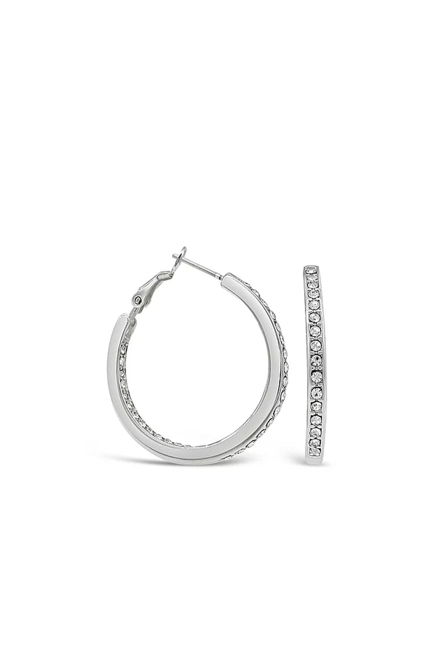EarSense F405 32mm Silver Hoop with Inset Crystals - Life Pharmacy St Lukes