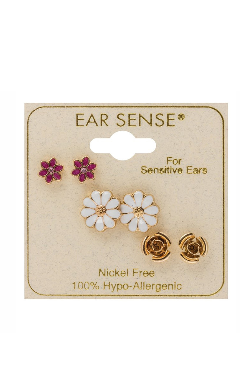 EarSense FT-324 Pink White & Gold Flower Trio - Life Pharmacy St Lukes