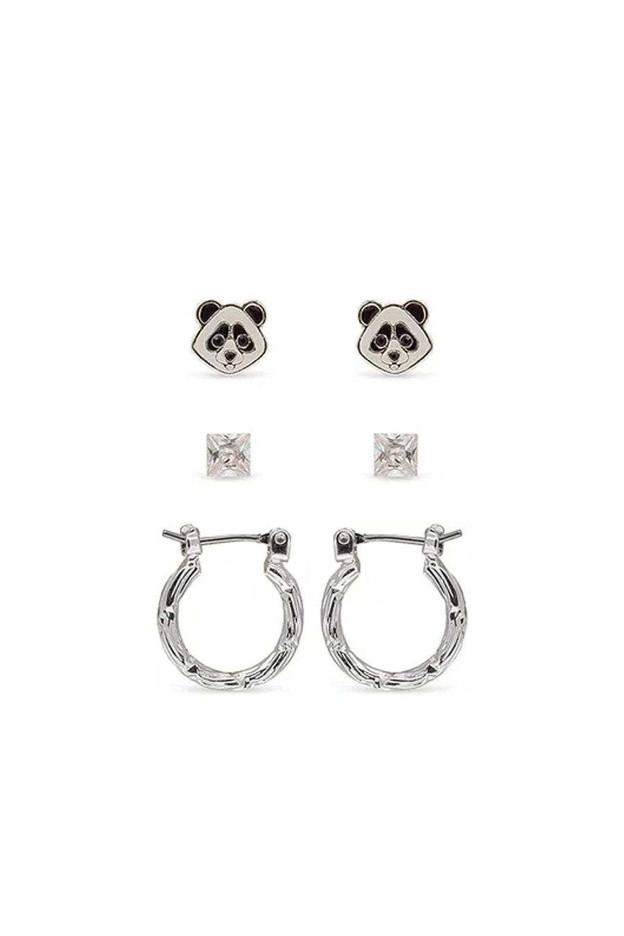 Earsense FT-332 Panda, Silver Ball Stud and Silver Hoop Trio - Life Pharmacy St Lukes