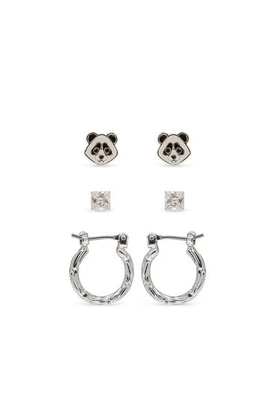 Earsense FT-332 Panda, Silver Ball Stud and Silver Hoop Trio - Life Pharmacy St Lukes