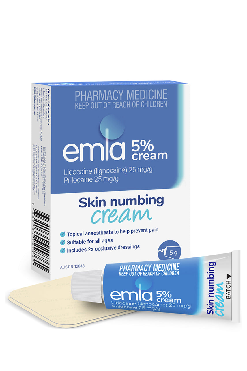 Emla Cream 5% 1 x 5g Tubes + 2 Dressings - Life Pharmacy St Lukes