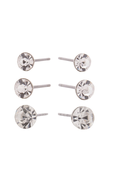 EURO 53351 Clear Crystal Stud Trio - Life Pharmacy St Lukes