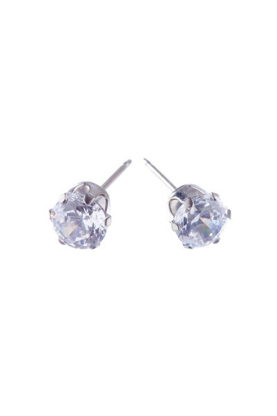 EURO 56041 7mm Cubic Zirconia Stainless Steel Studs - Life Pharmacy St Lukes
