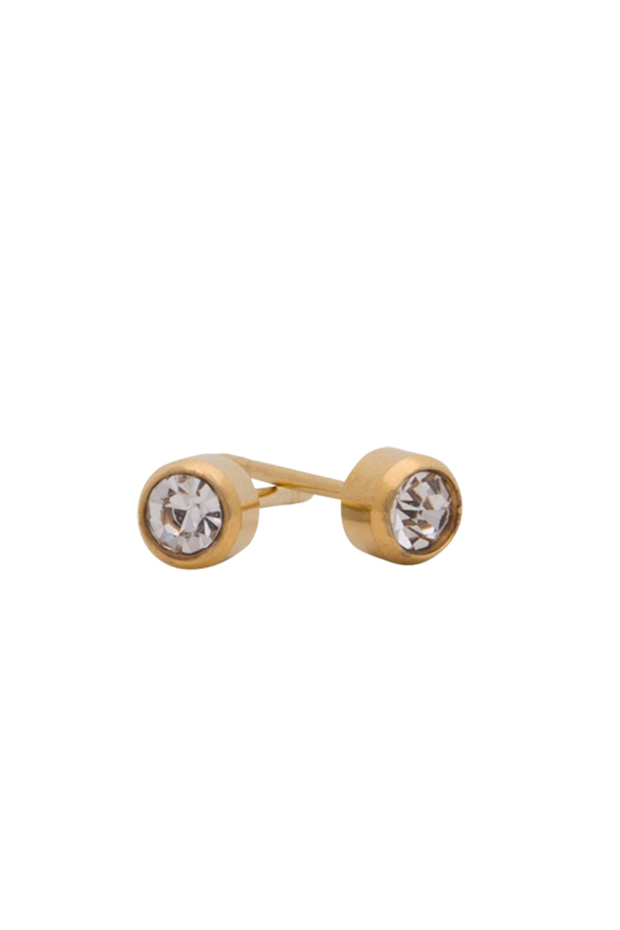 EURO 51240 Clear Diamond Crystal April Birthstone 4mm Gold Studs - Life Pharmacy St Lukes
