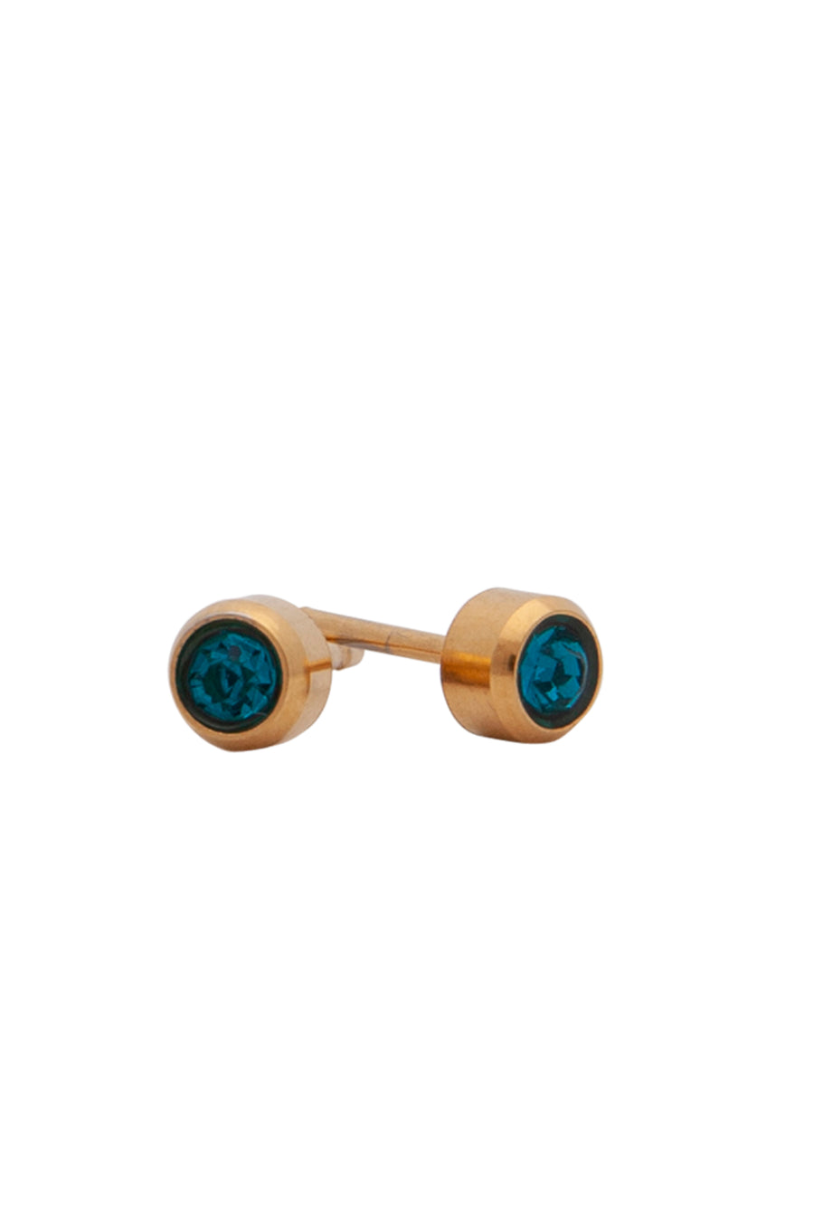 EURO 51320 Blue Zircon Crystal December Birthstone 4mm Gold Studs - Life Pharmacy St Lukes