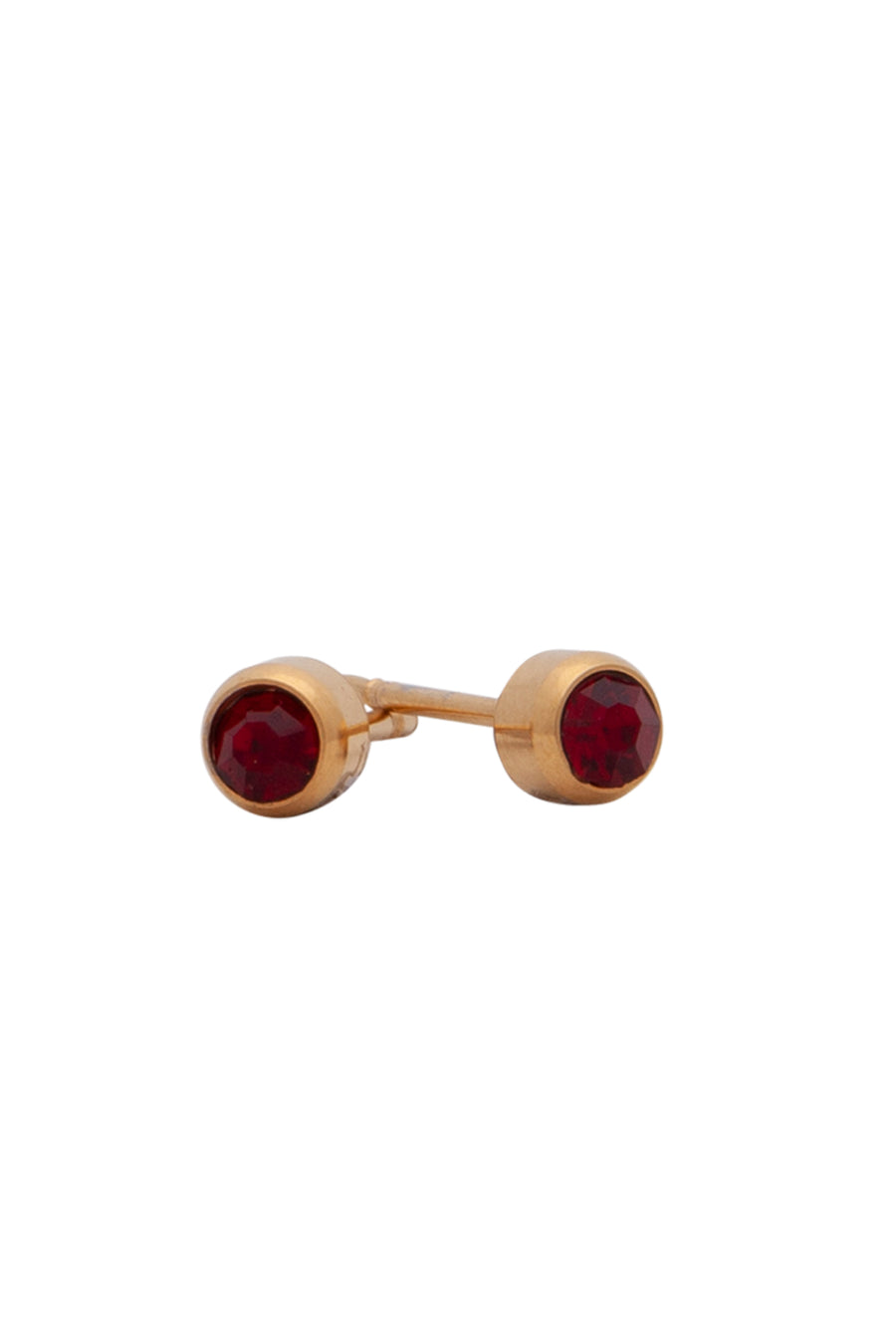 EURO 51270 Red Ruby Crystal July Birthstone Gold Studs - Life Pharmacy St Lukes
