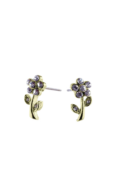 EURO 52530 Gold Daisy & Swarovski Crystals Studs - Life Pharmacy St Lukes
