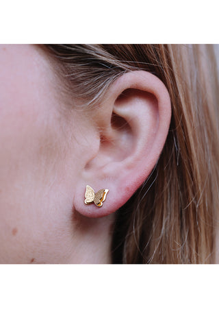 EURO 54350 Gold Double-Winged Butterfly Studs - Life Pharmacy St Lukes
