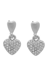 EURO 56421 Silver Drop Pave Crystal Hearts - Life Pharmacy St Lukes