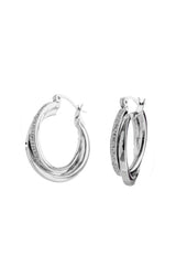 EURO 58341 Silver Twist Hoop With Crystals - Life Pharmacy St Lukes