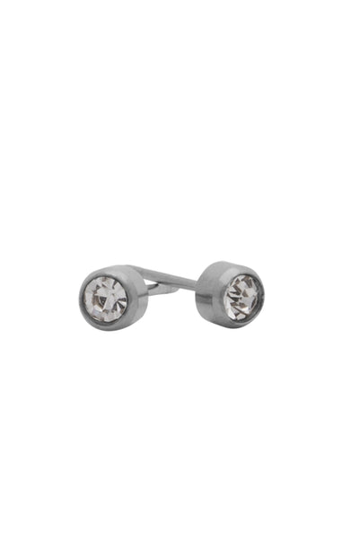 EURO 51241 Clear Diamond Crystal April Birthstone Stainless Steel 4mm Studs - Life Pharmacy St Lukes