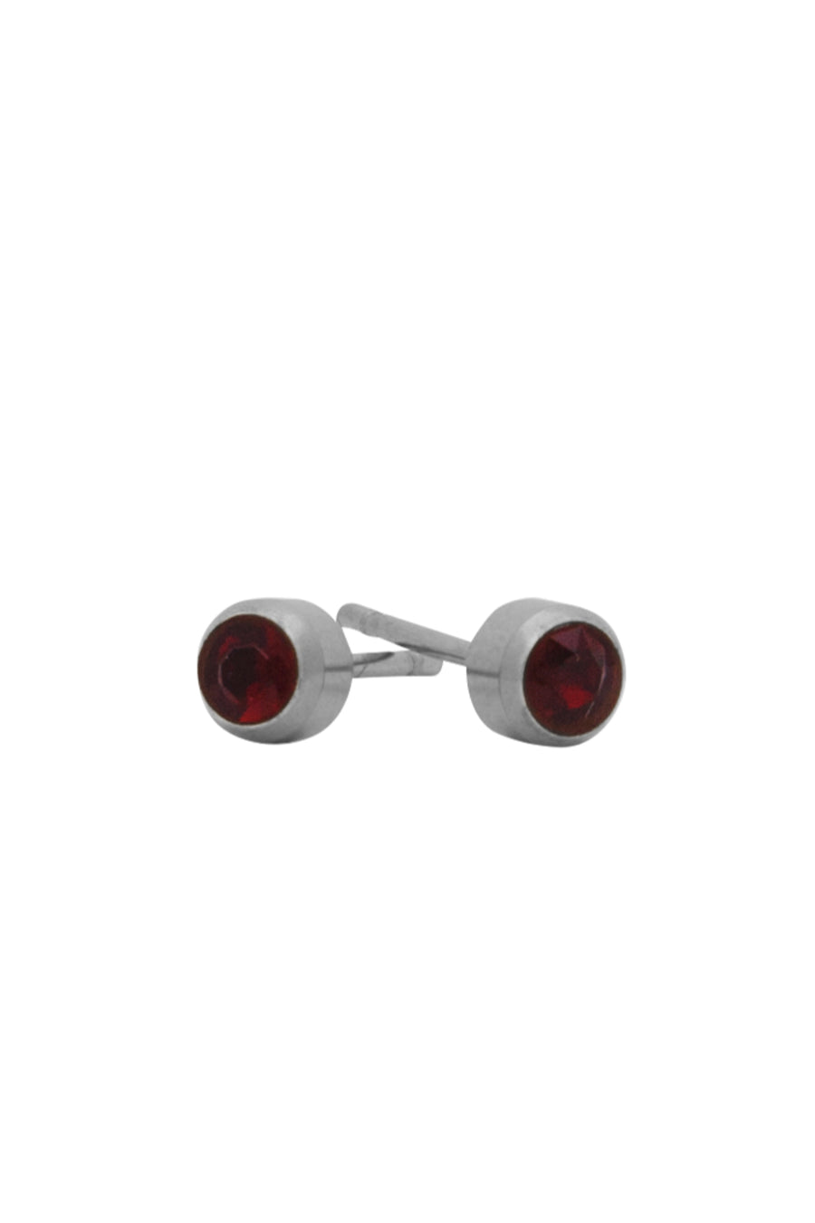 EURO 51211 Red Garnet Crystal January Birthstone 4mm Stainless Steel Studs - Life Pharmacy St Lukes