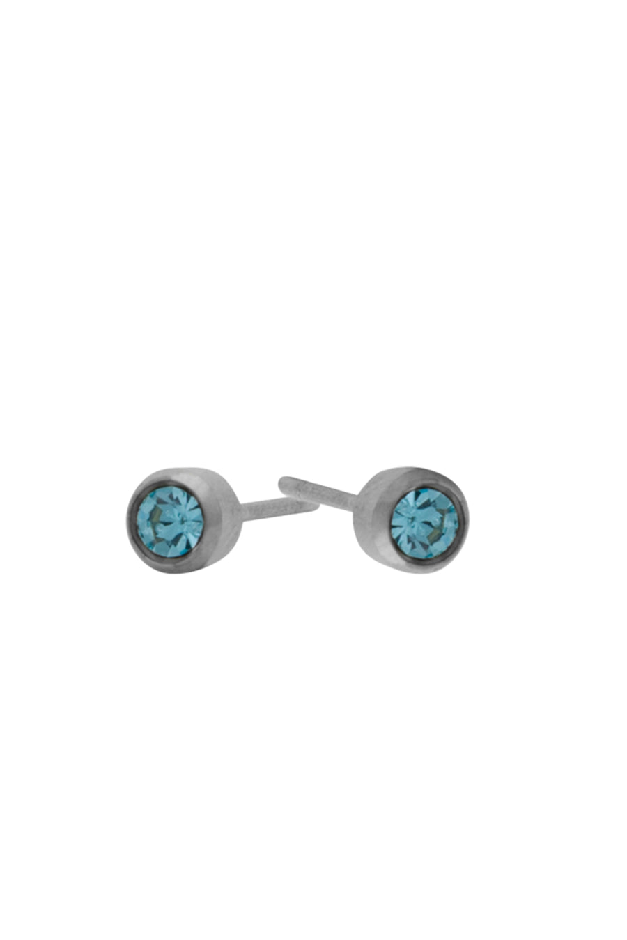 EURO 51231 Light Blue Aquamarine Crystal March Birthstone 4mm Stainless Steel Studs - Life Pharmacy St Lukes