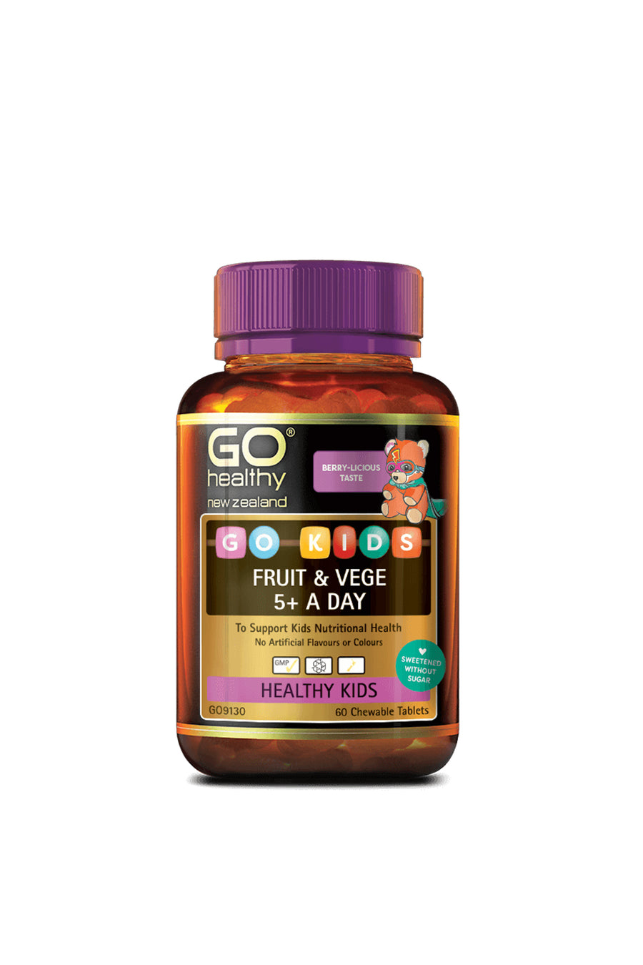 GO HEALTHY Kids  Fruit & Vege 5+ A Day 60 Chewable Tablets - Life Pharmacy St Lukes
