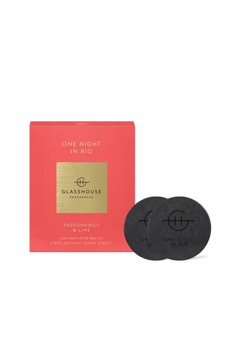 GLASSHOUSE FRAGRANCES Car Diffuser One Night In Rio- 2 Replacement Scent Discs - Life Pharmacy St Lukes