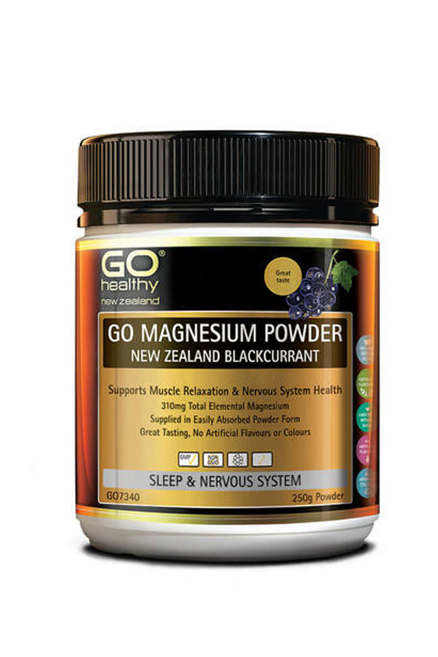 GO HEALTHY Go Magnesium Powder NZ Blackcurrant 250g - Life Pharmacy St Lukes