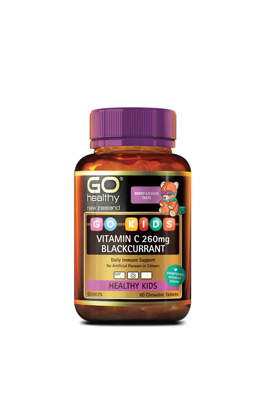 GO HEALTHY Kids Vitamin C 260mg Blackcurrant 60 Chewable Tablets - Life Pharmacy St Lukes
