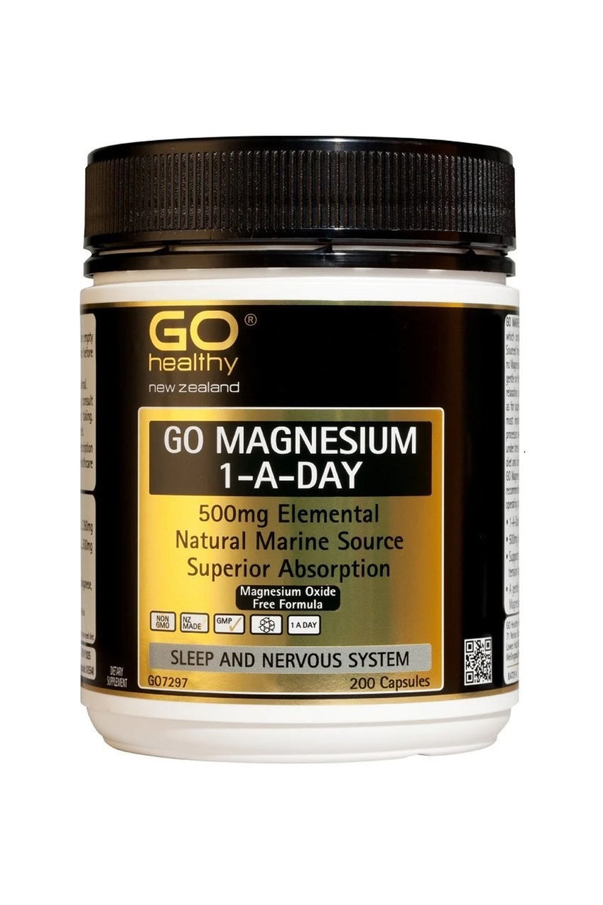 GO HEALTHY Magnesium 1-A-Day 500mg 200 Capsules - Life Pharmacy St Lukes