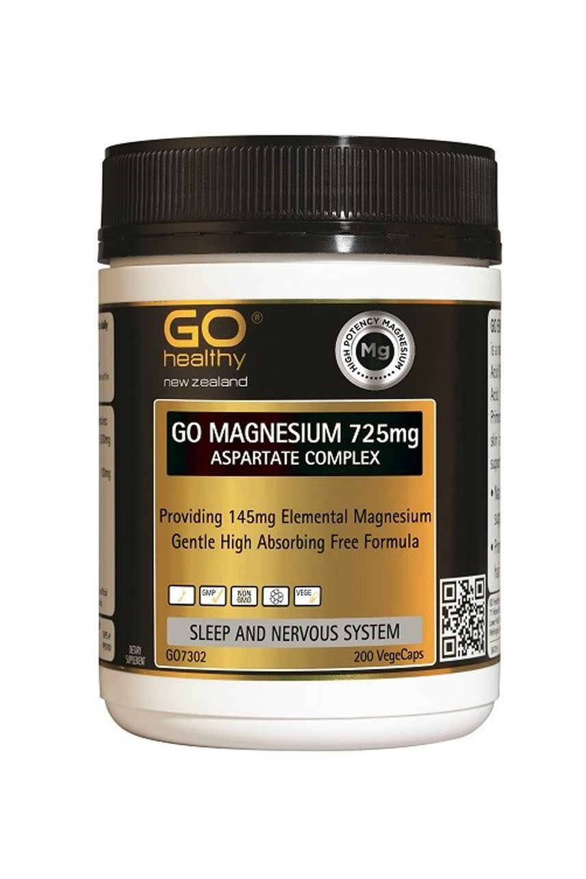 GO HEALTHY  Magnesium725mg ASPARTATE COMPLEX  200 Vege Capsules - Life Pharmacy St Lukes